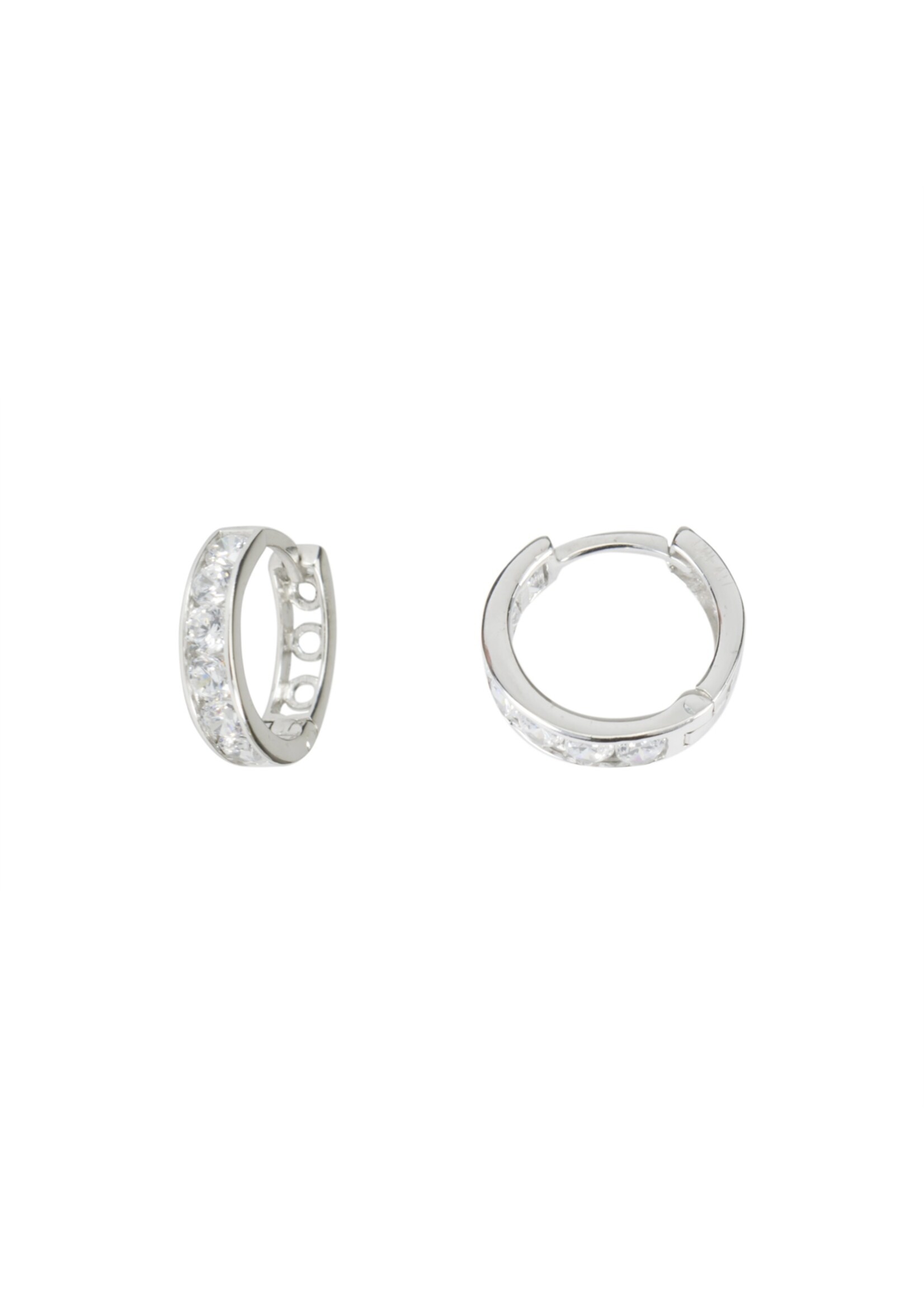 PARÉ Boucles d'oreilles Huggies pour femme ou enfant en Or Blanc 10K