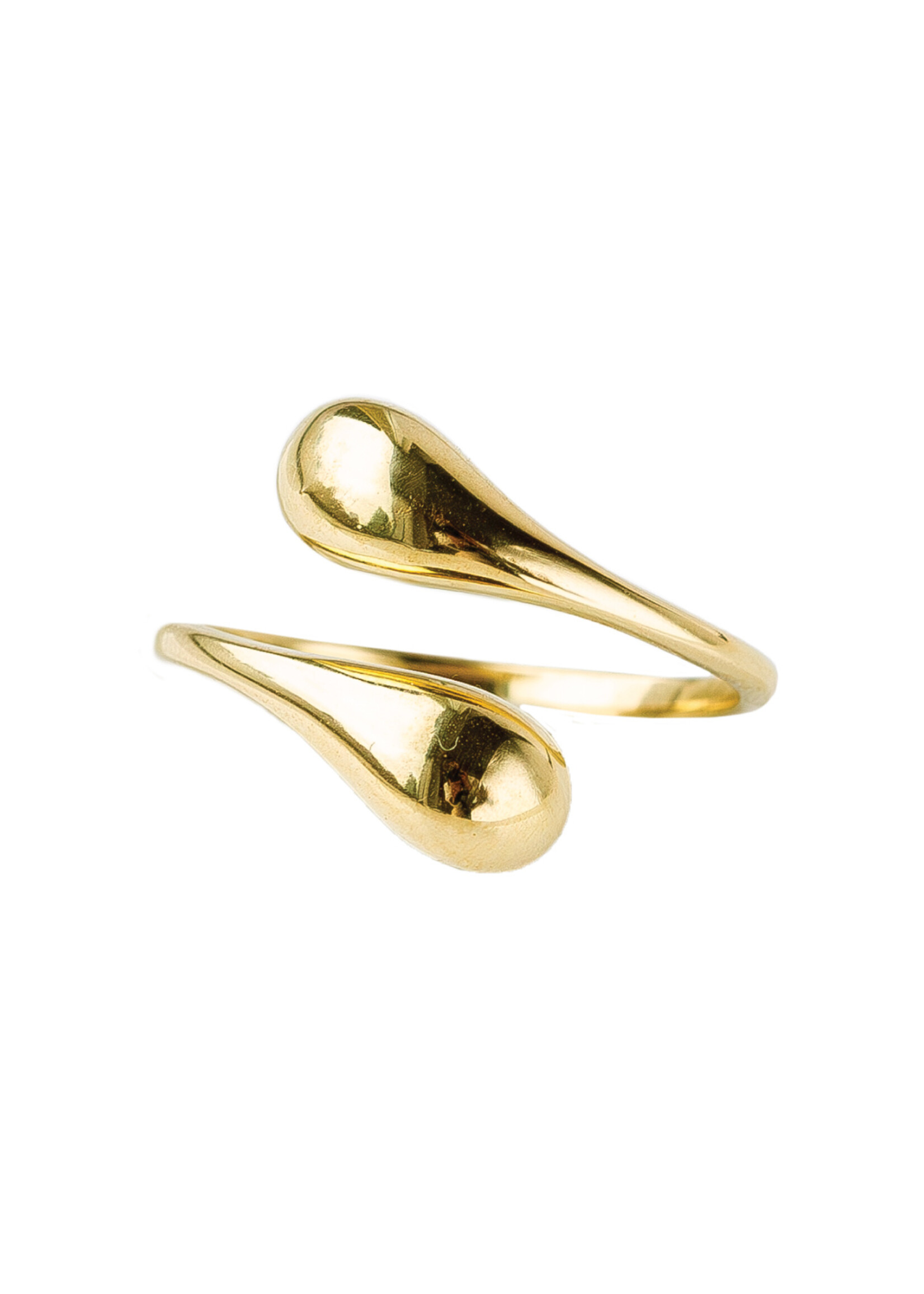 PARÉ Bague ouverte goutte 10K
