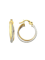 PARÉ Boucles d'oreilles anneaux double Or 10K 2tons