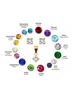 Ensemble boucles d'oreilles et pendentif pierres de naissance Or 10K