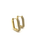 PARÉ Boucles d'oreilles Huggies rectangle Or 10K