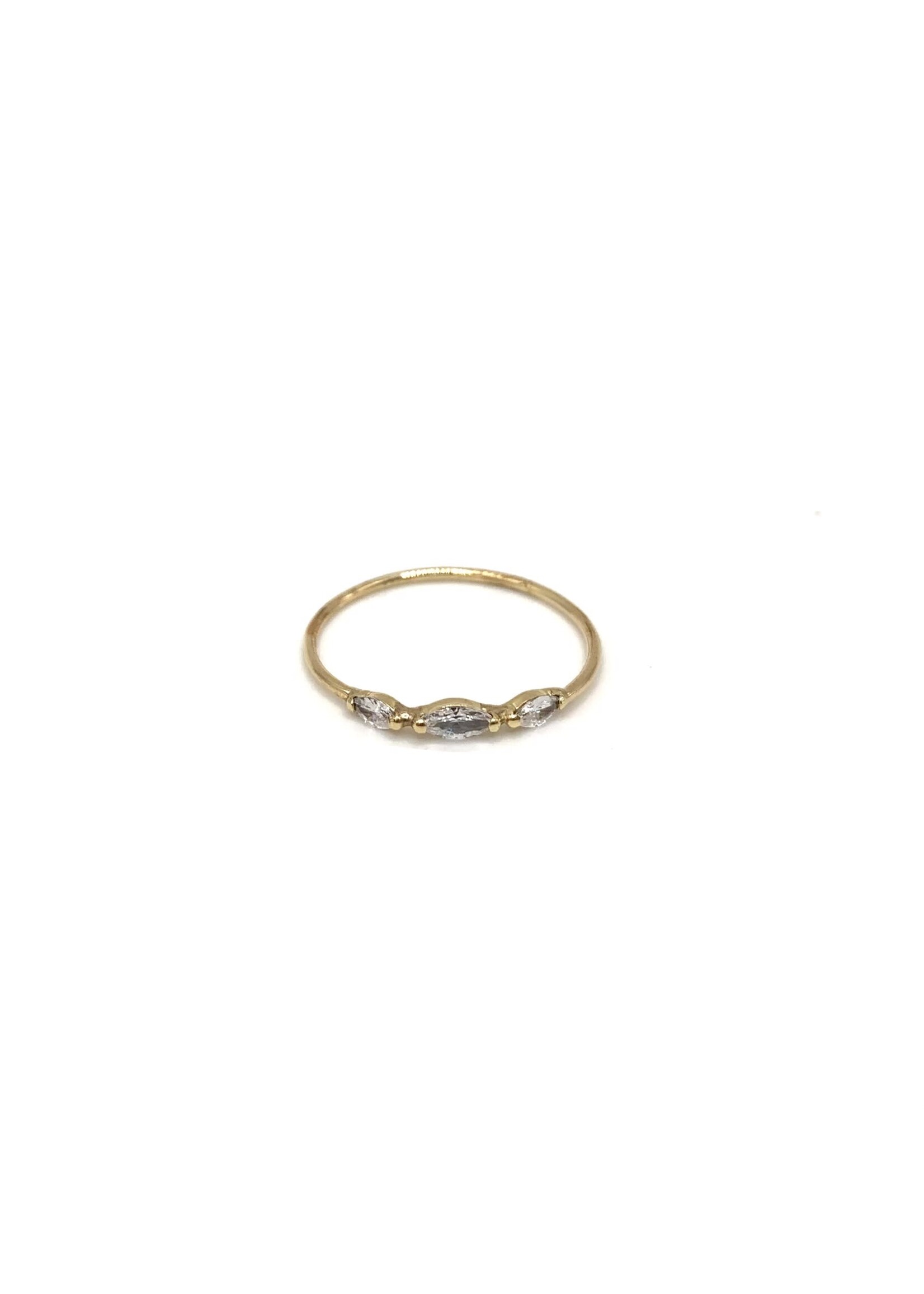 PARÉ Bague délicate trinité  marquise Or 10K