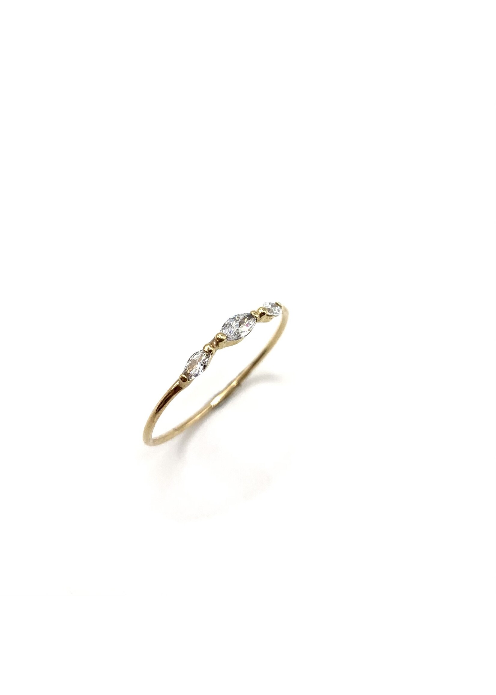 PARÉ Bague délicate trinité  marquise Or 10K