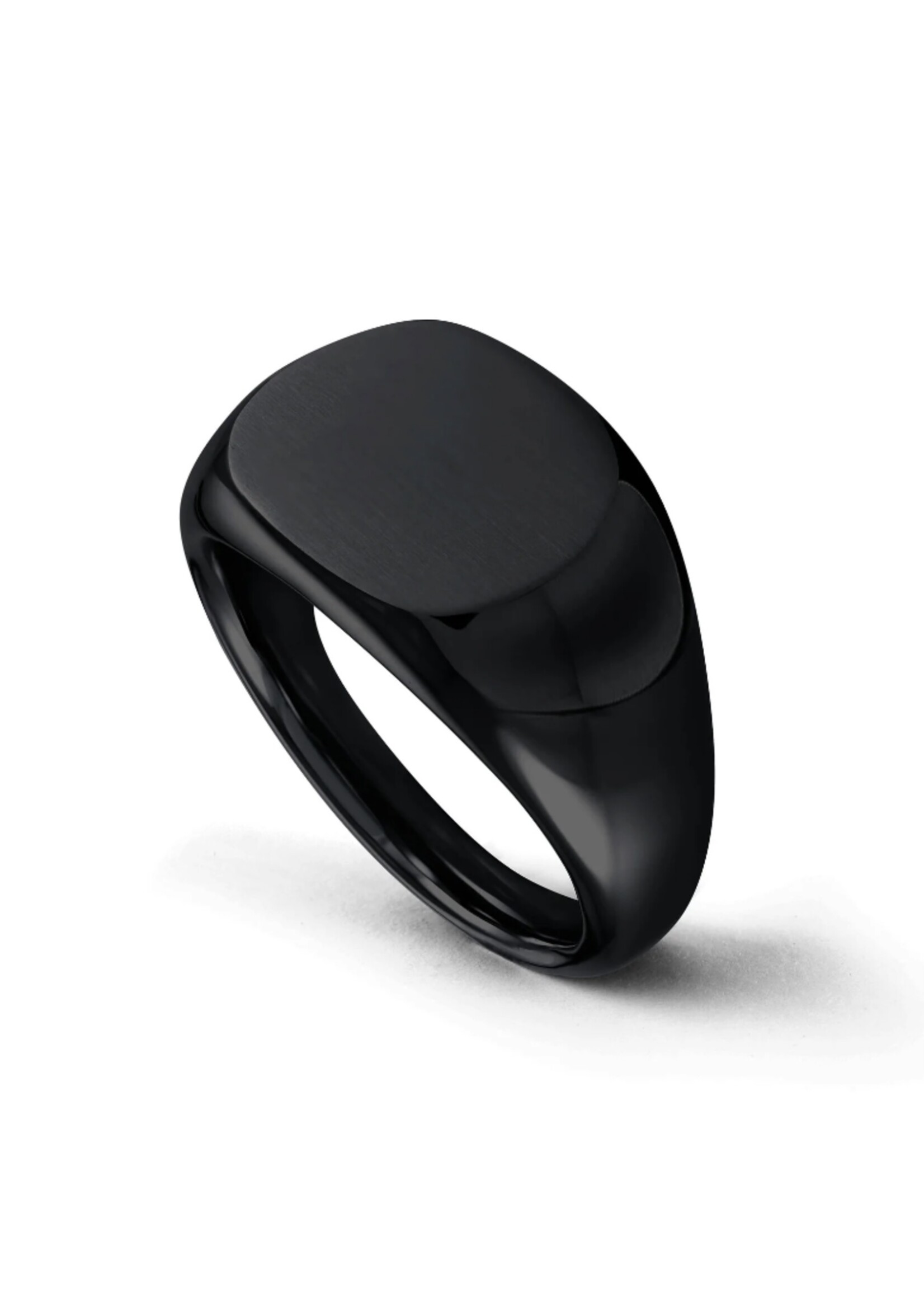 PARÉ Bague chevalière round signet stainless steel