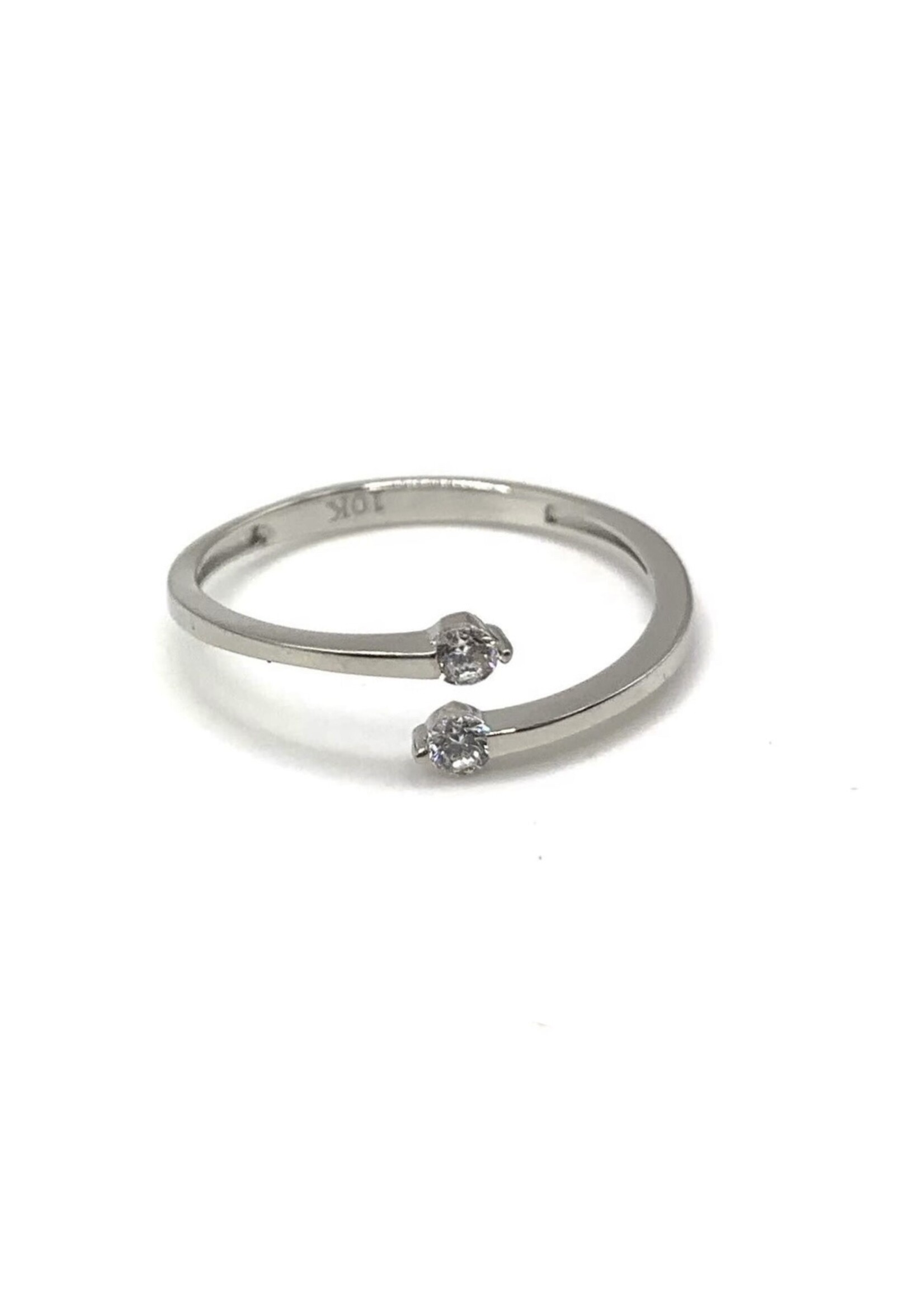 PARÉ Bague câlin ouverte Or blanc 10K
