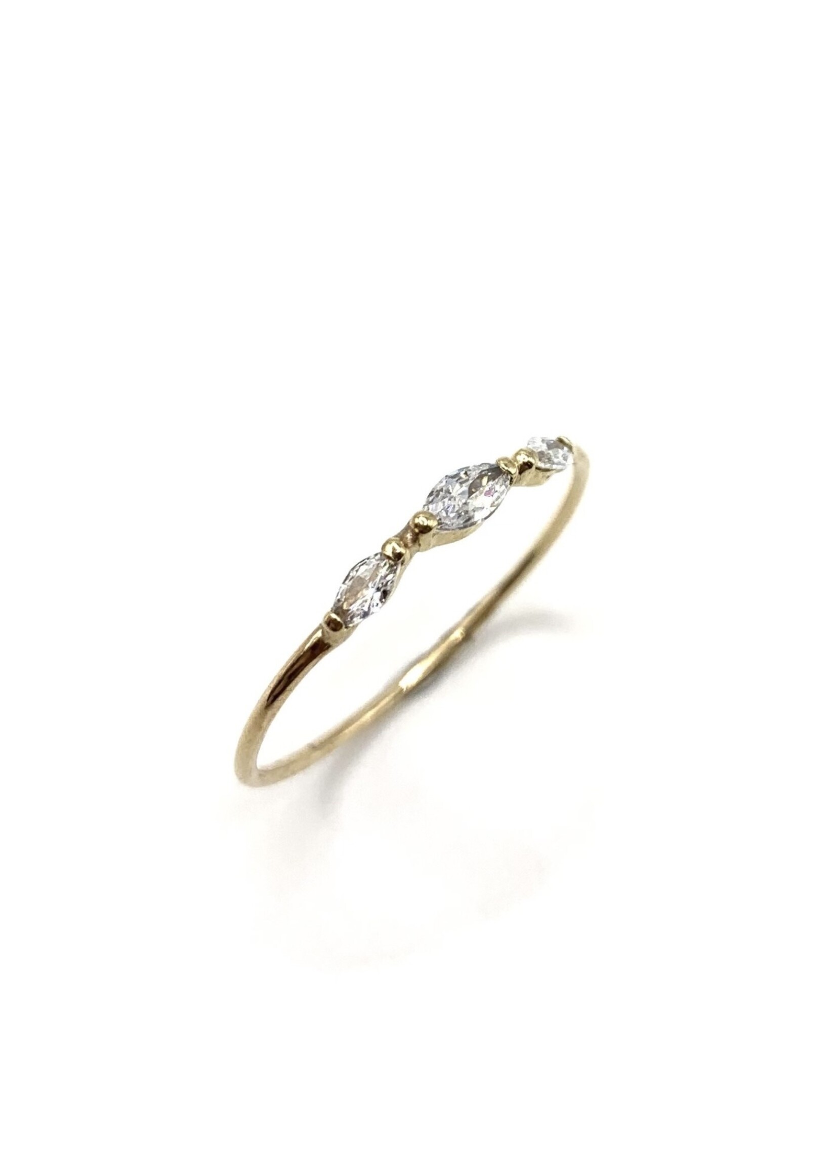 PARÉ Bague délicate trinité  marquise Or 10K