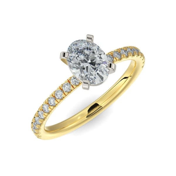 Bague Solitaire Opale Feu Ovale 2 Carats - Monture Plaquée Or Jaune 14K - Taille 4 à 16 - Neuf