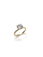 PARÉ Bague torsade solitaire  Or 10K