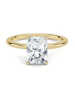 Bague solitaire en Or 14K avec diamant  «radiant cut»