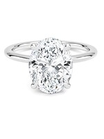 Bague solitaire en Or 14K avec diamant ovale
