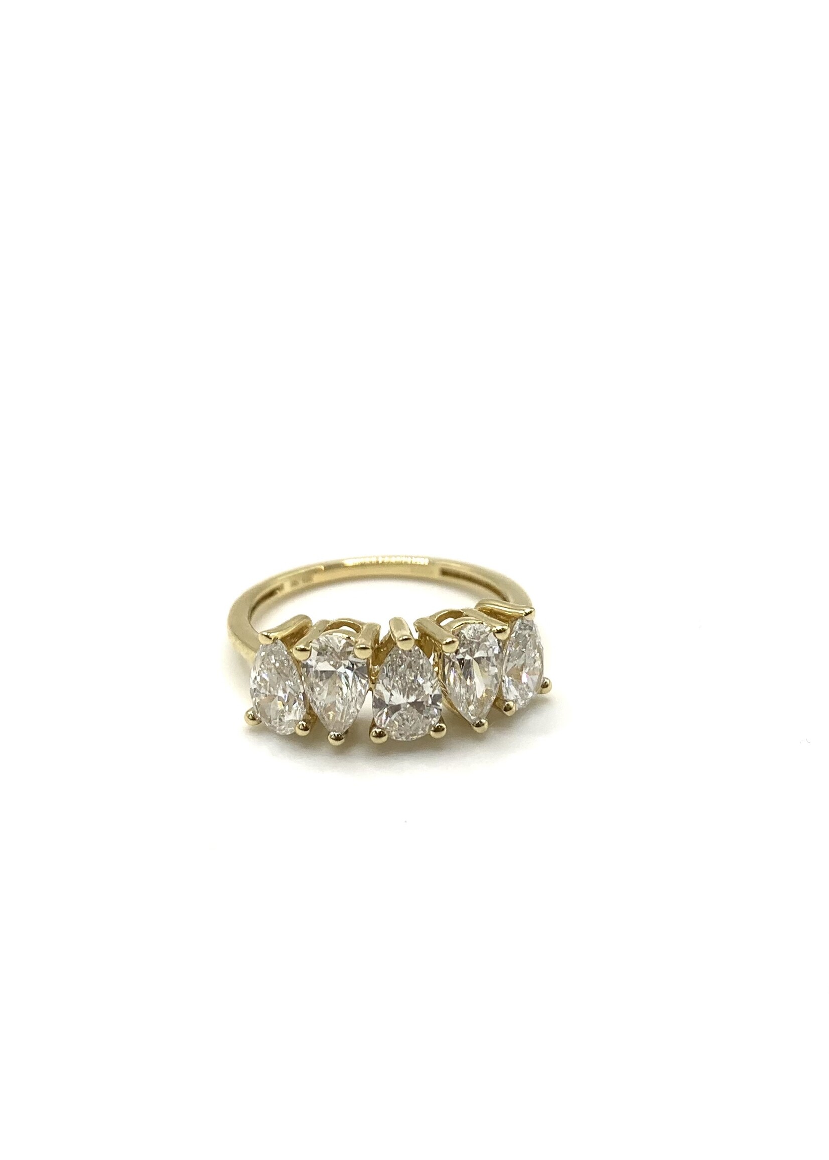 PARÉ Bague semi-éternité avec diamants poire en Or 10K