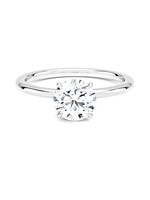 PARÉ Bague solitaire en Or 14K avec diamant rond