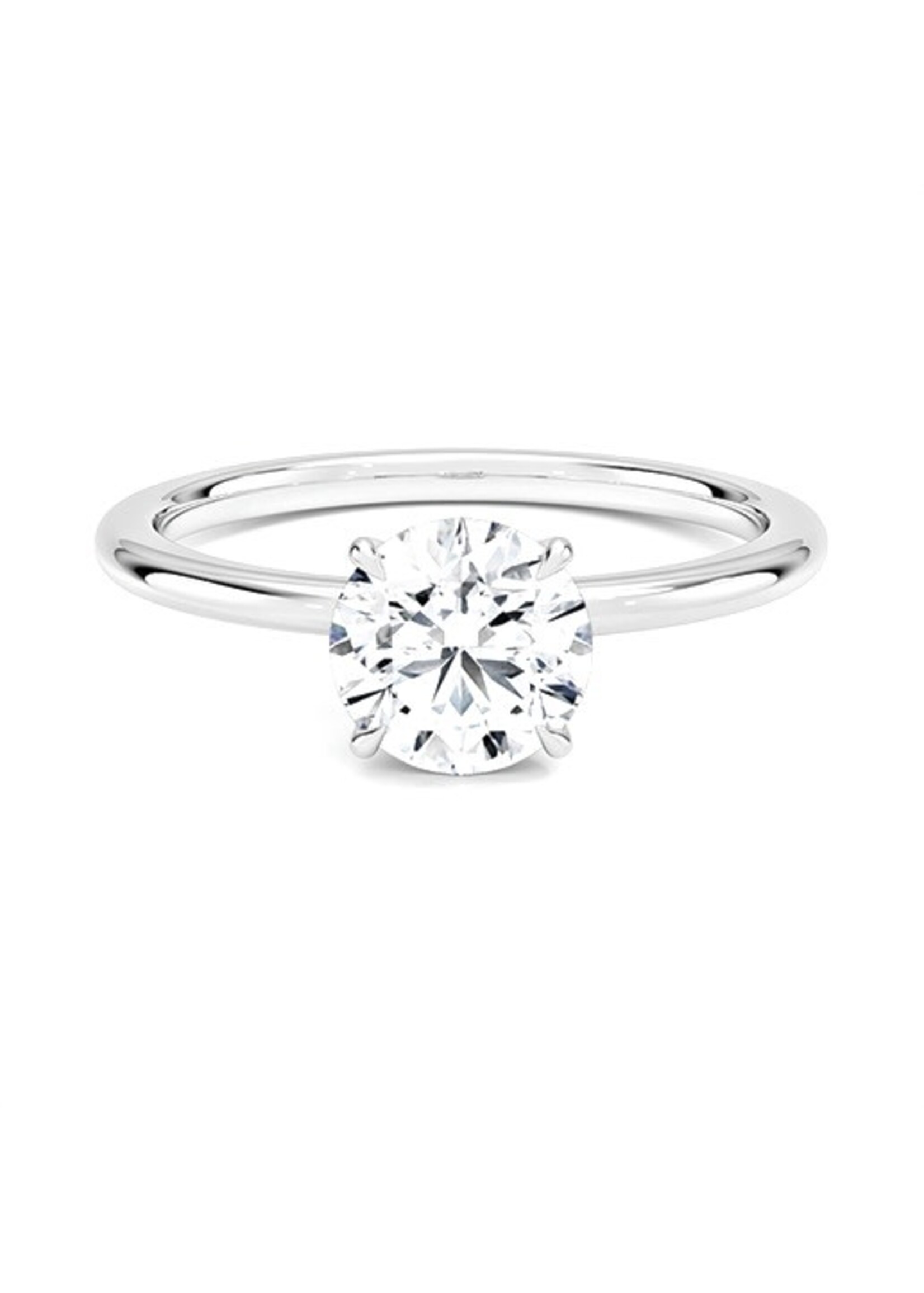 PARÉ Bague solitaire en Or 14K avec diamant rond