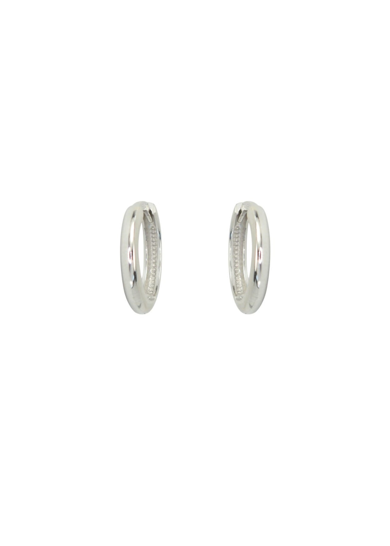 PARÉ Boucles d'oreilles huggies unisexe polish Or blanc 10K