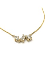 Pendentif toi & moi + 1 avec 1 carat de diamants en Or 10K avec chaîne incluse