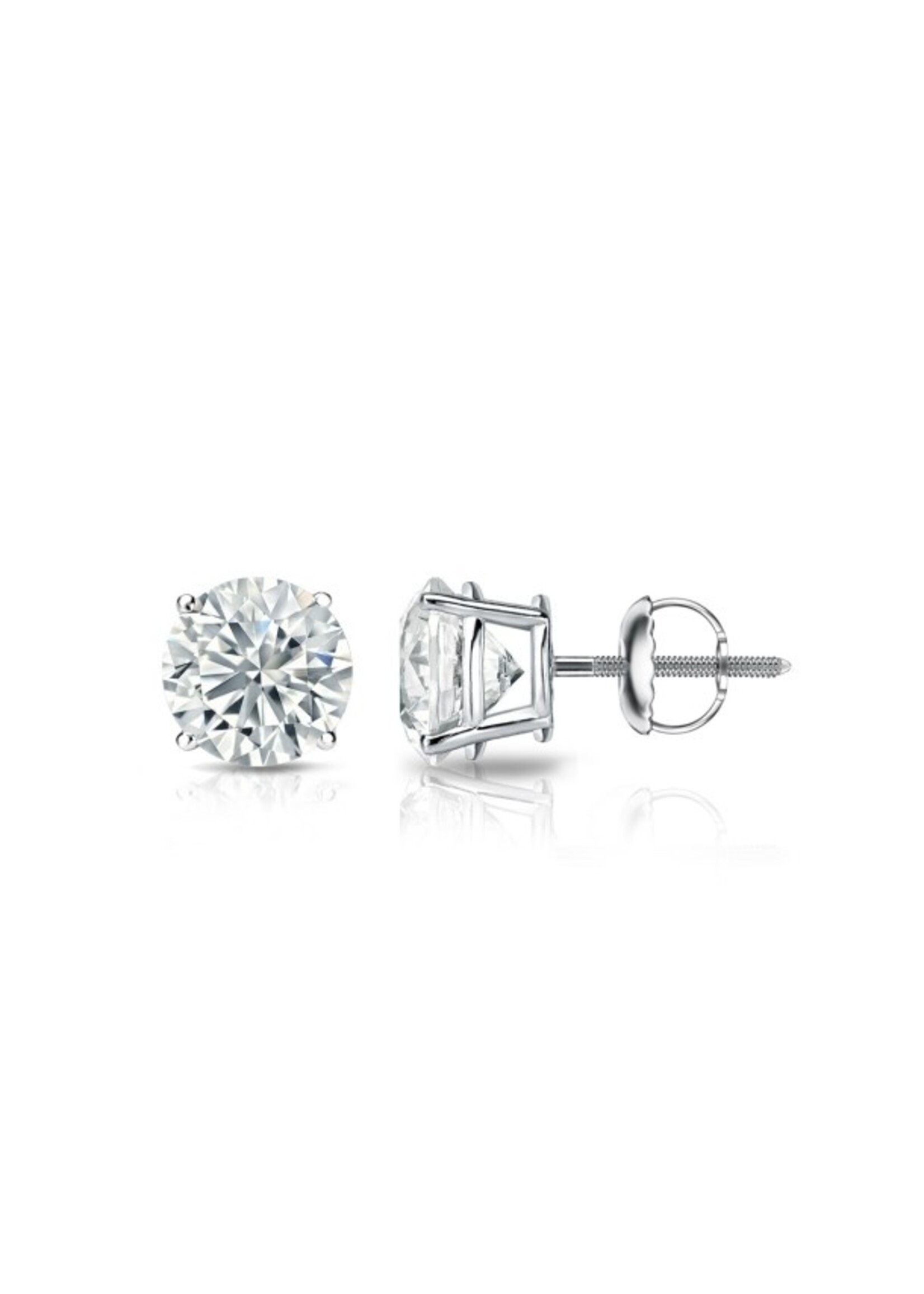 PARÉ Boucles d'oreilles solitaire en Or 14K et 1 carat de diamant
