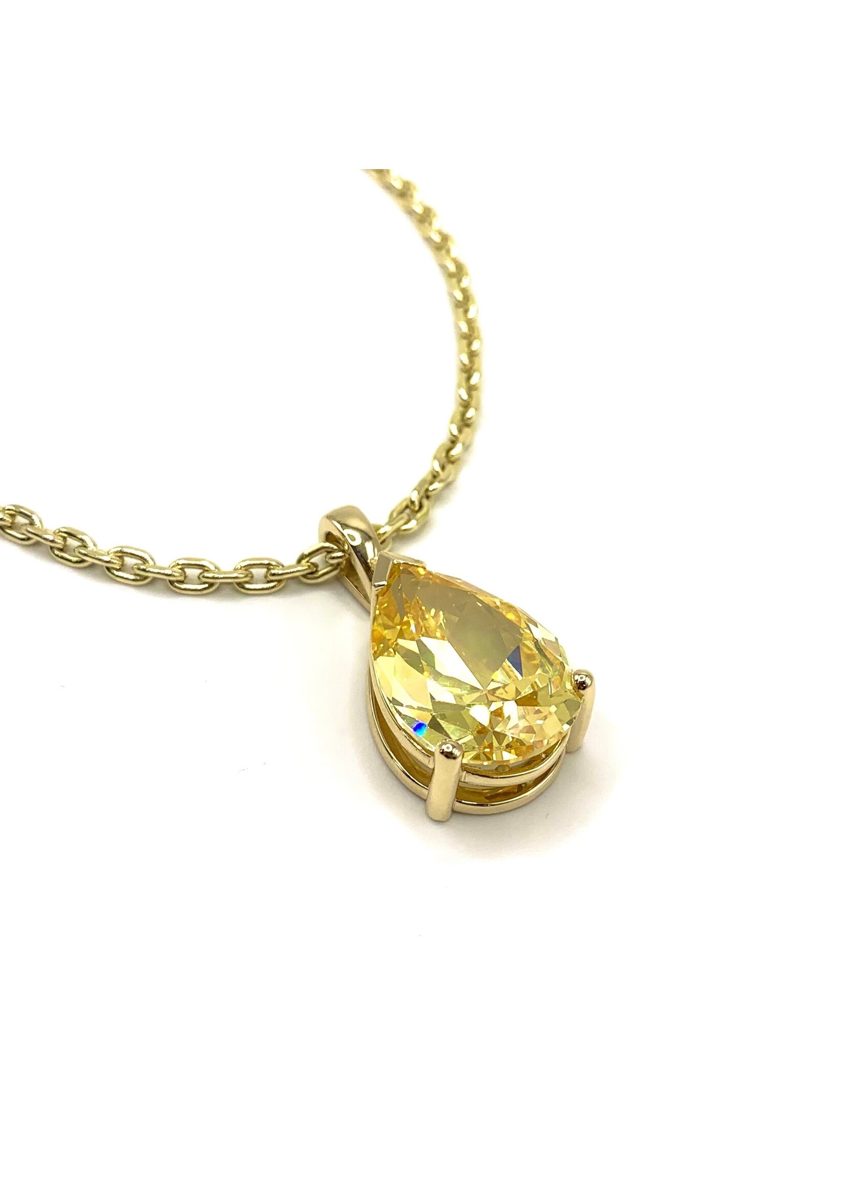 LokÜs Pendentif coupe poire jaune canari en Or 10K