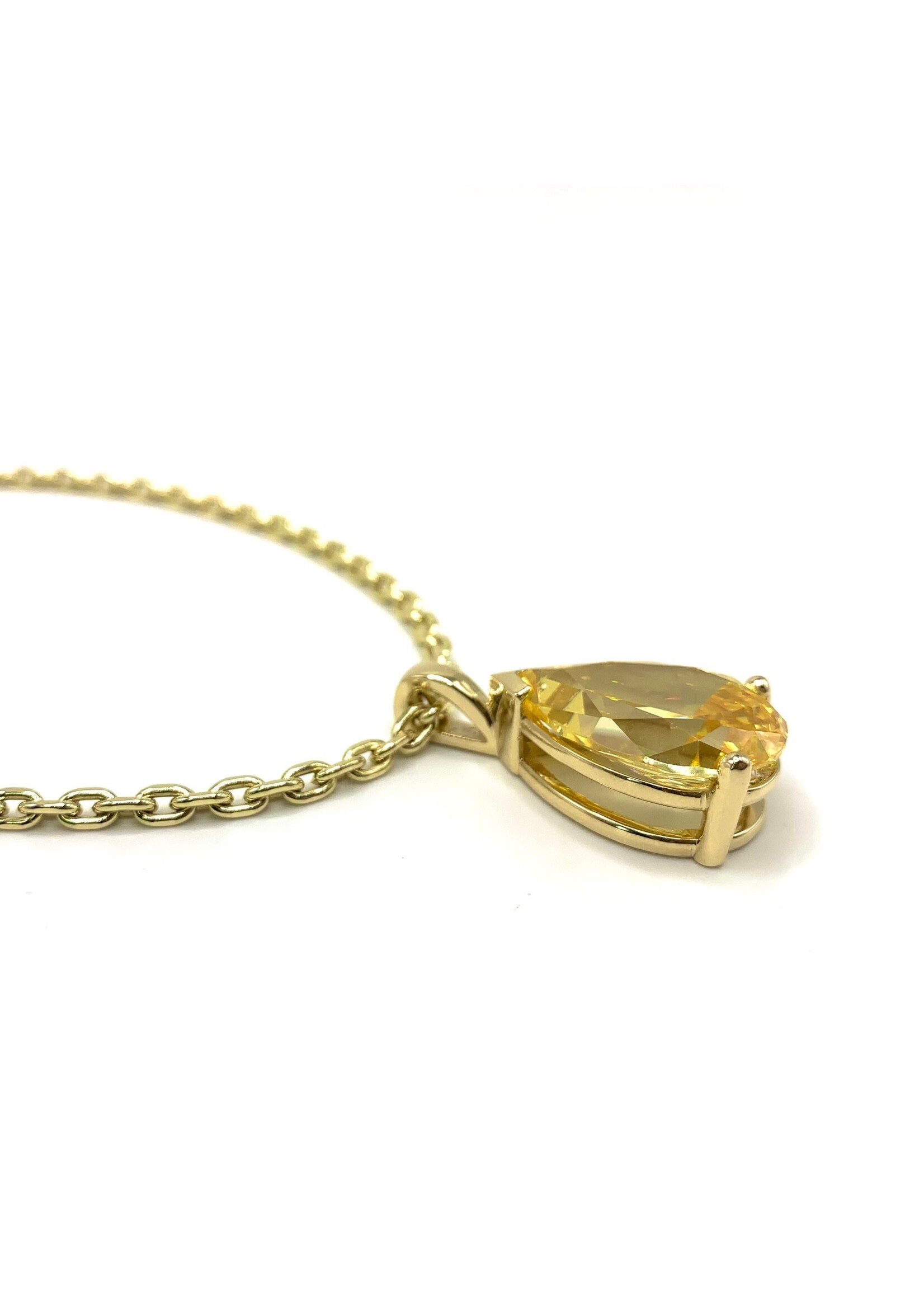 LokÜs Pendentif coupe poire jaune canari en Or 10K