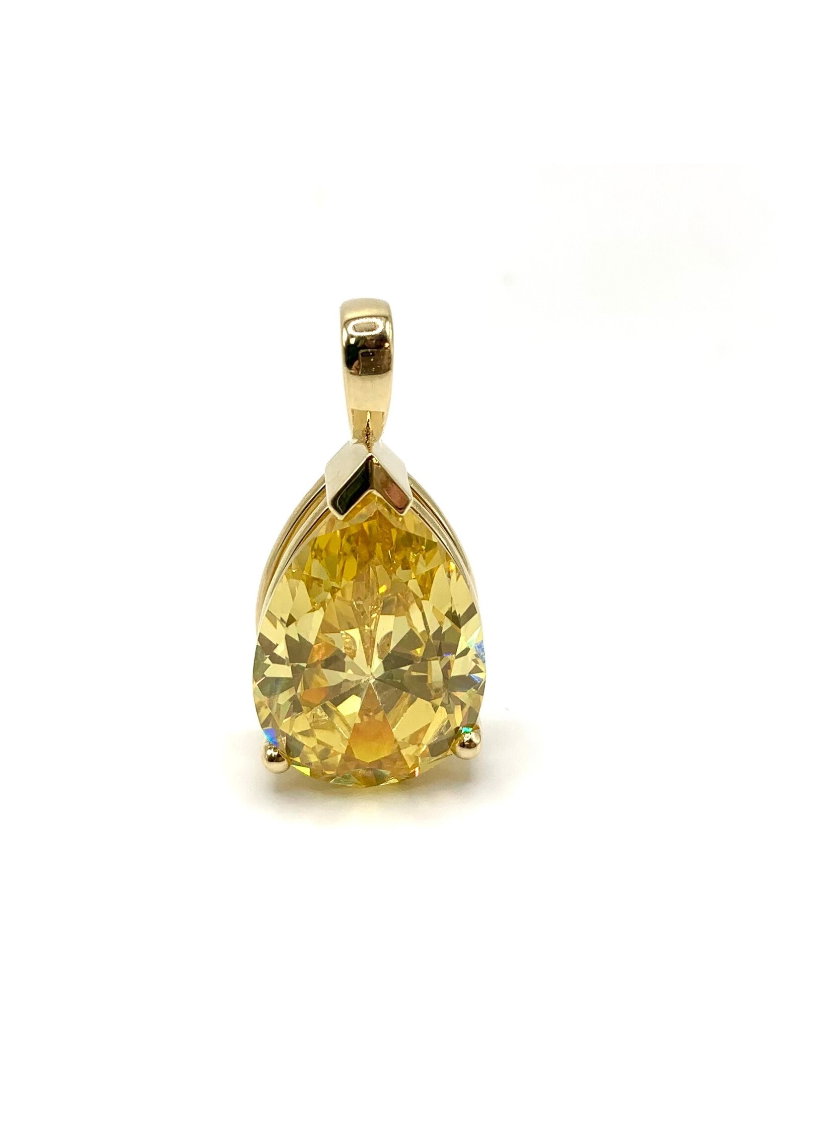 LokÜs Pendentif coupe poire jaune canari en Or 10K