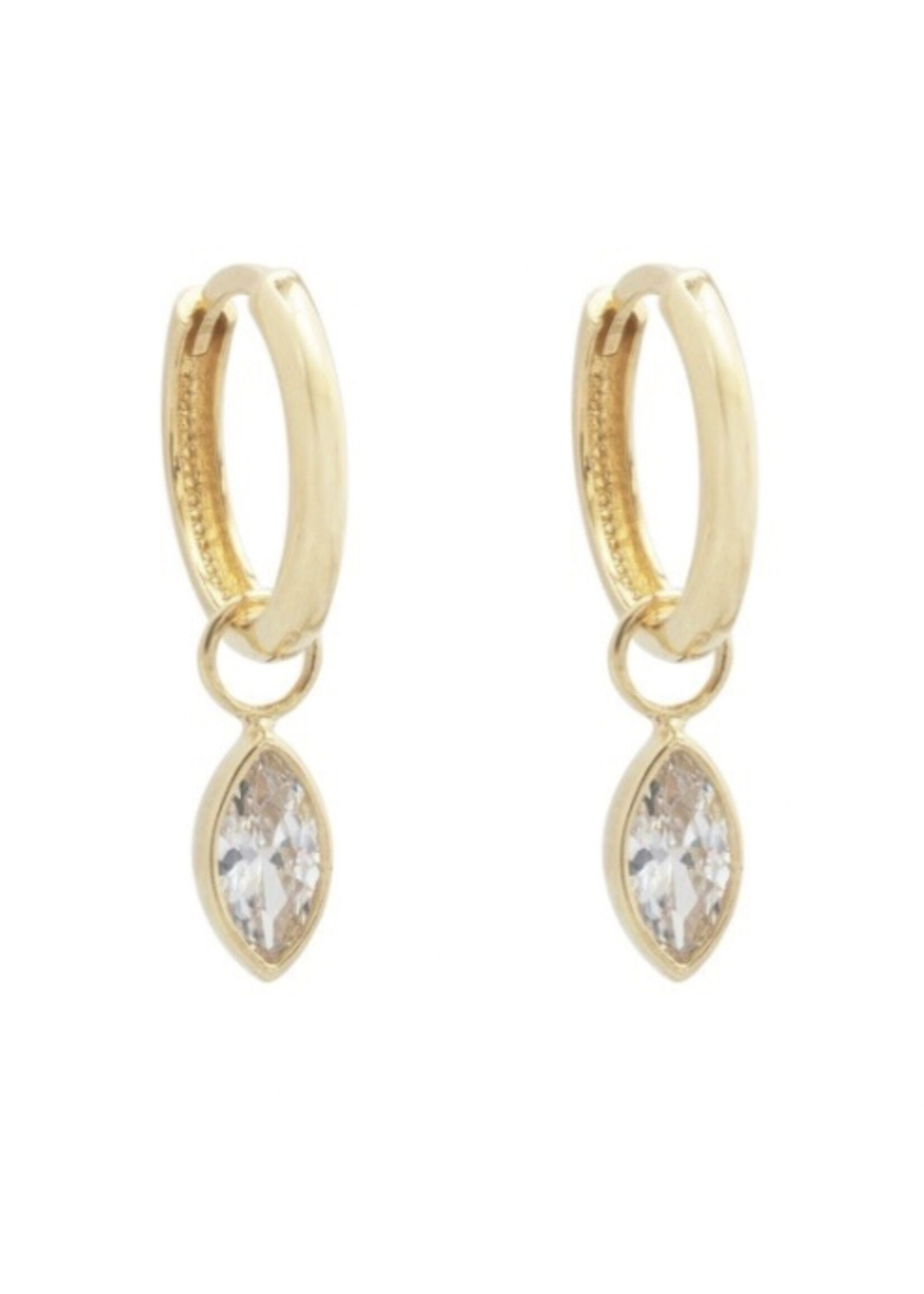 PARÉ Breloques pour boucles d'oreilles (non inclus) de forme marquise en Or 10K