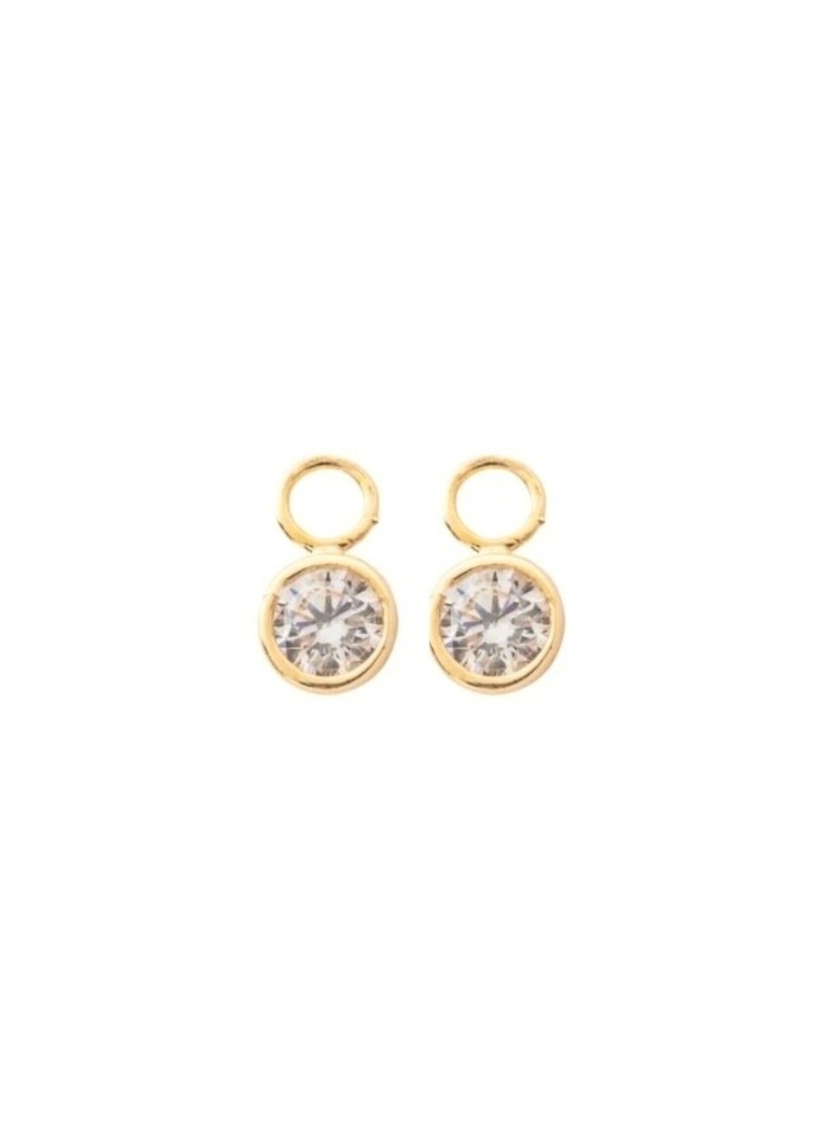 PARÉ Breloques pour boucles d'oreilles (non inclus) rond bezel en Or 10K