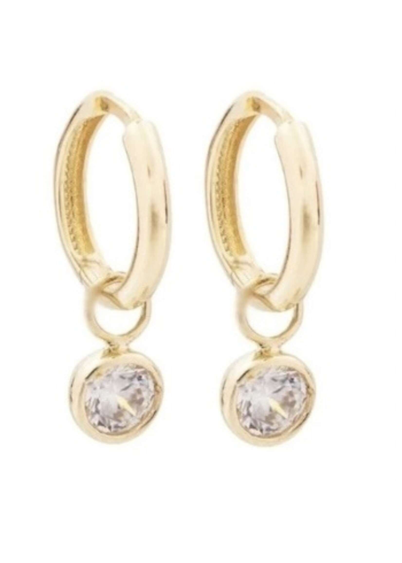 PARÉ Breloques pour boucles d'oreilles (non inclus) rond bezel en Or 10K
