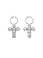 Breloques pour boucles d'oreilles (non inclus) croix en Or blanc 10K