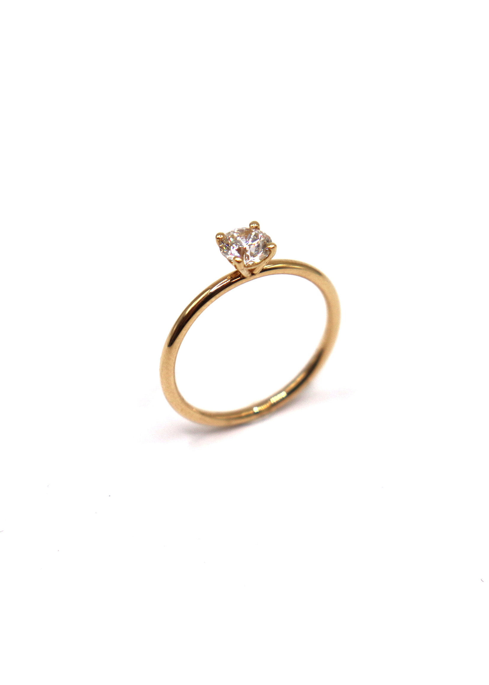 PARÉ Bague solitaire avec diamant Canadien Or 18K