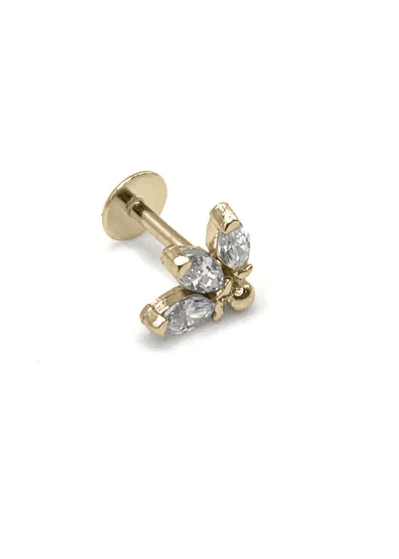 PARÉ Bijou Hélix/Tragus marquises triple Or 10K