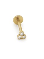 Bijou d'oreille Hélix/Tragus 3 boules Or 10K