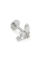Bijou d'oreille Hélix/Tragus marquises triples Or blanc 10K