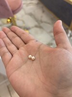 Boucles d'oreilles perles eau douce 5.5mm en Or jaune 10K - Commande spécial