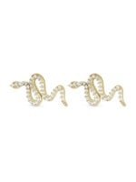 PARÉ Boucles d'oreilles serpents avec diamants en Or 10K