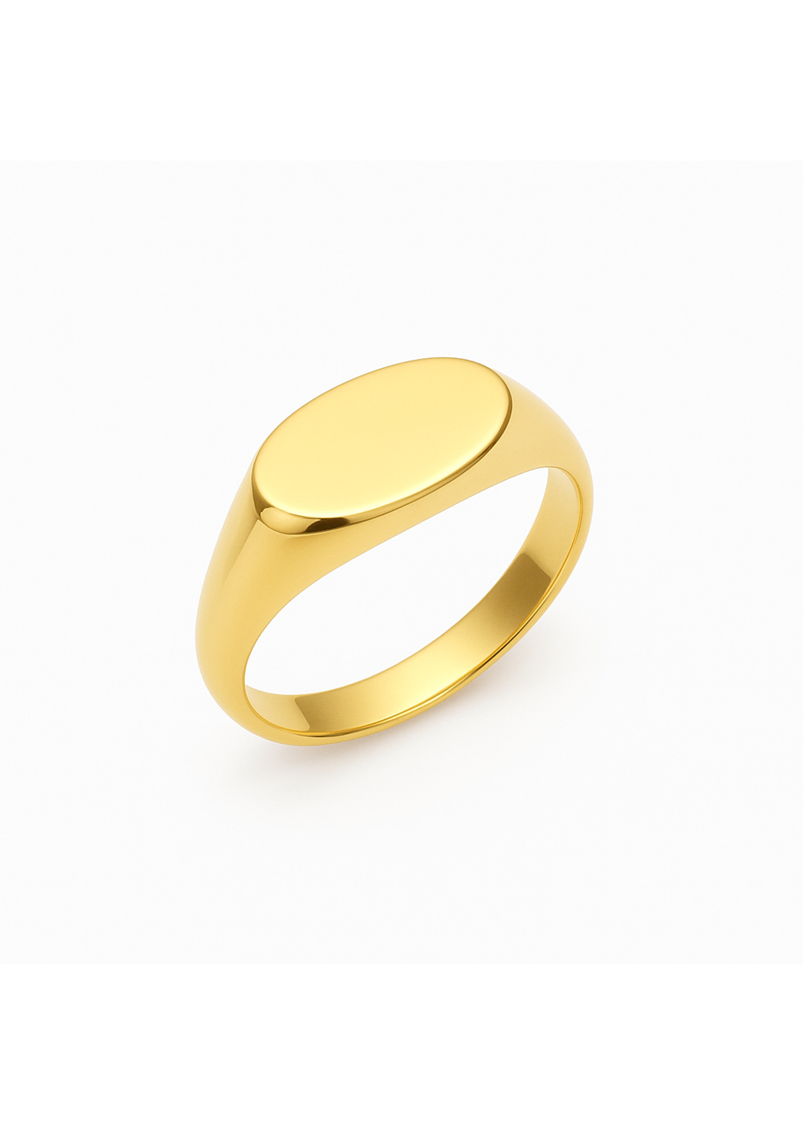 PARÉ Bague chevalière ovale délicate en Or 10k