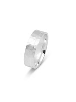 LokÜs Jonc homme martelé avec ligne en Or blanc 10K