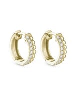 Boucles d'oreilles Huggies boules en Or 10K avec diamants pavés