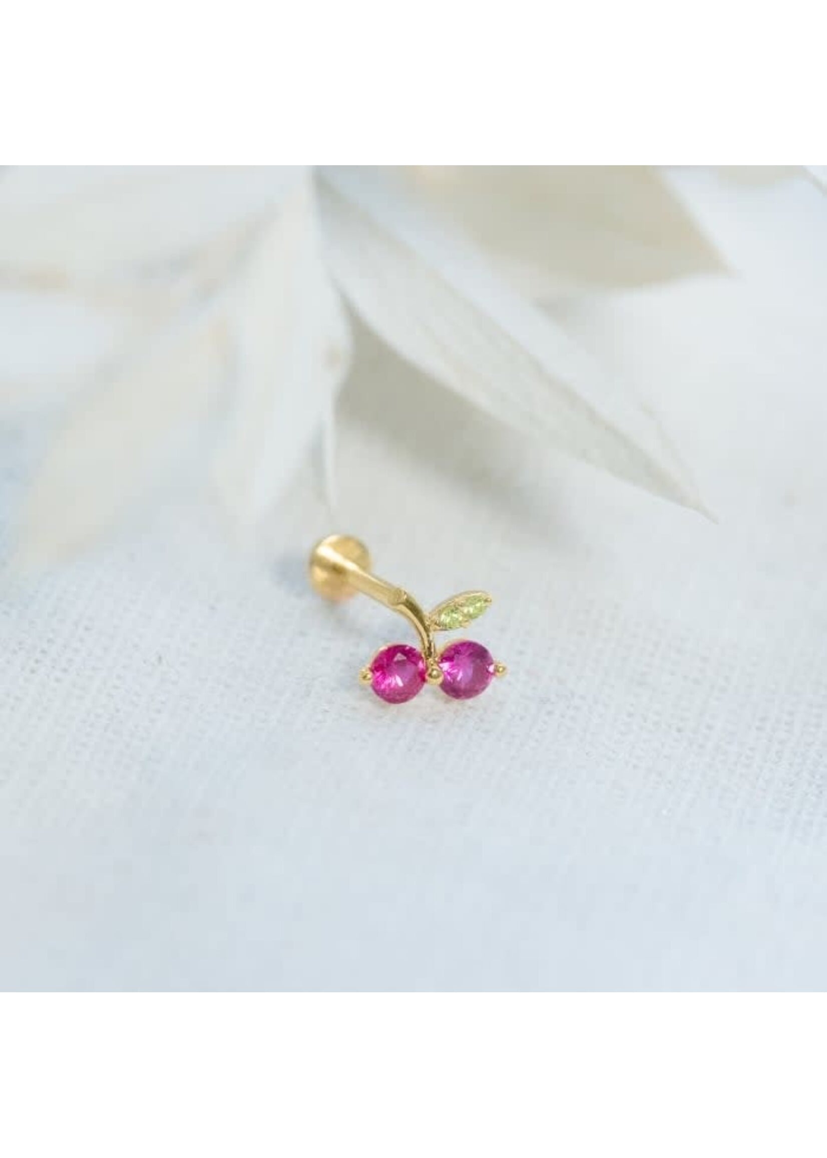 PARÉ Bijou d'hélix/tragus petites cerises en Or 14K