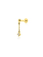 Bijou d'oreille pour Hélix/Tragus avec chainette en or 14K