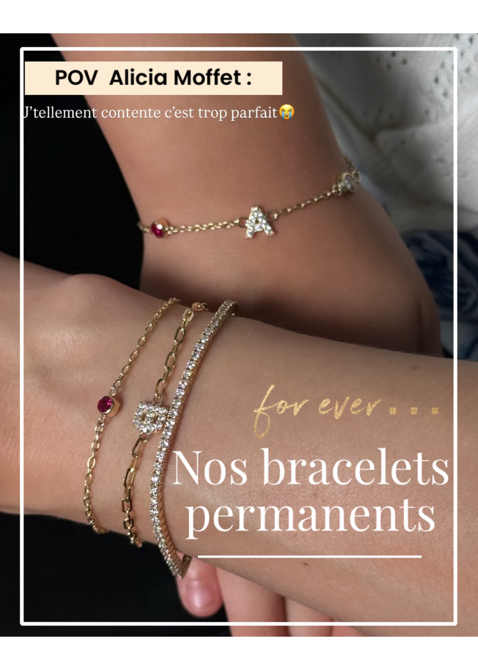 Bracelet forçat ''Billie''  en or 10K pour Bracelet permanent (sur rendez-vous)