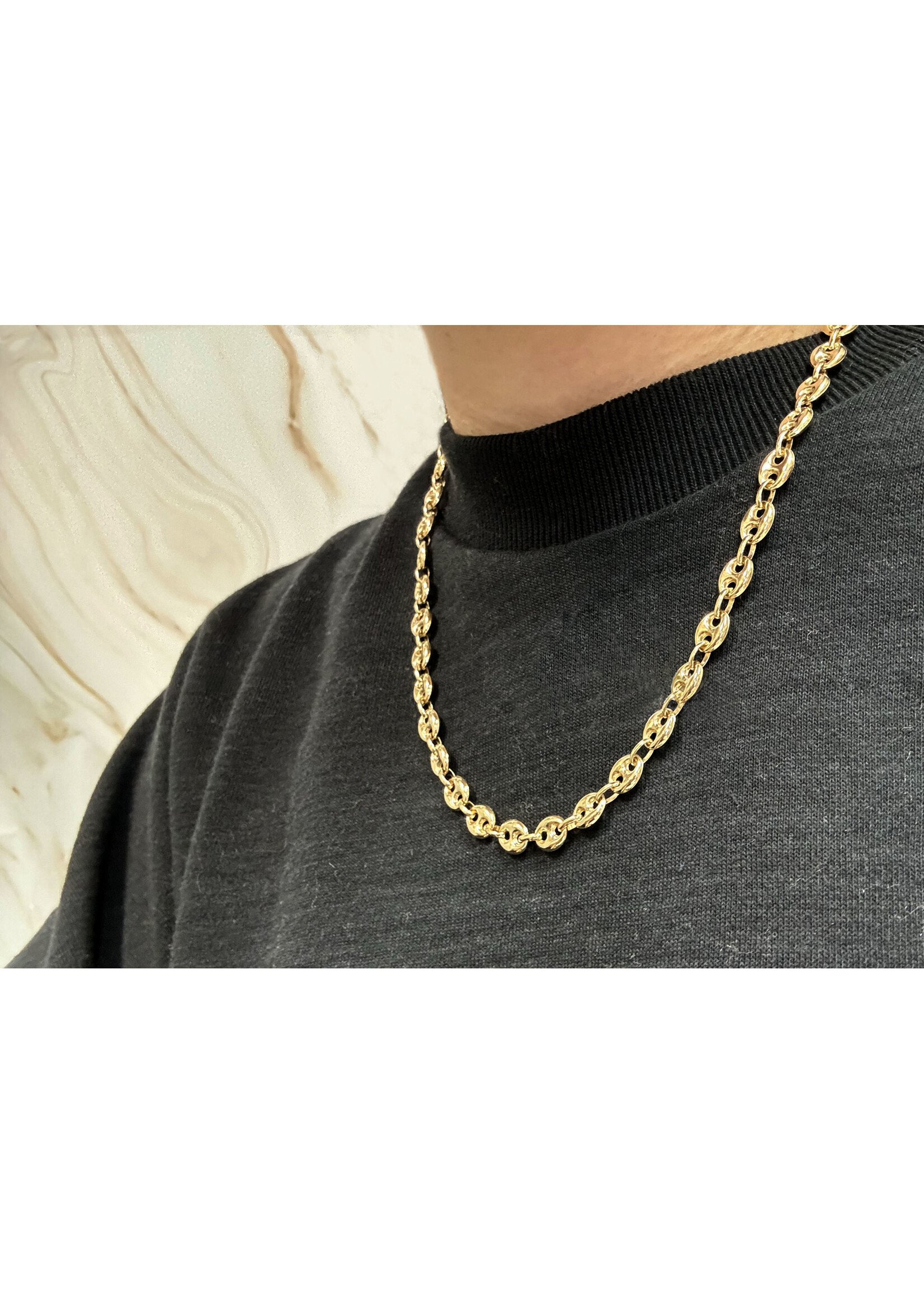 PARÉ Chaîne grains de café en Or 10K ''La Coffee Bean''