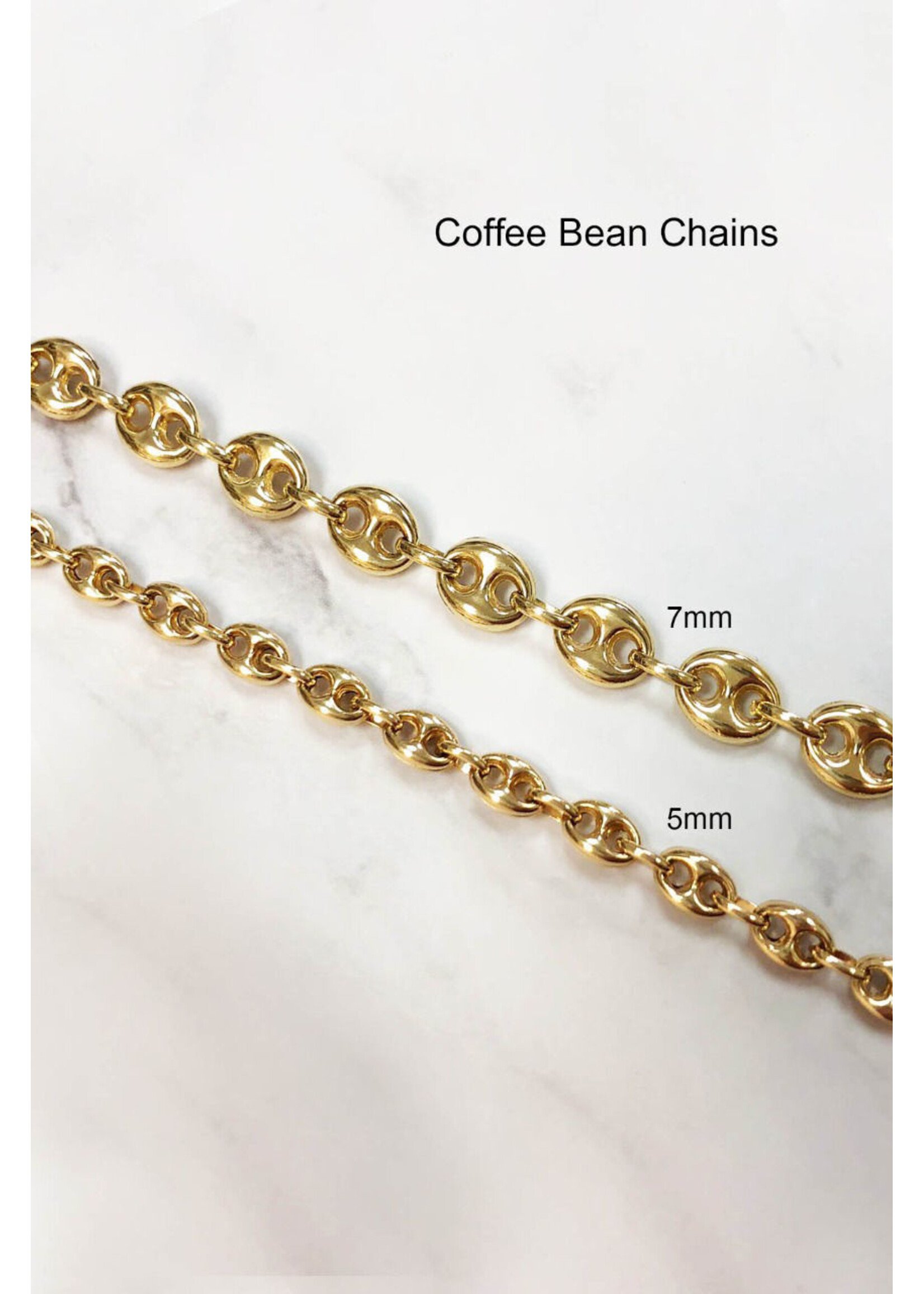 PARÉ Chaîne grains de café en Or 10K ''La Coffee Bean''