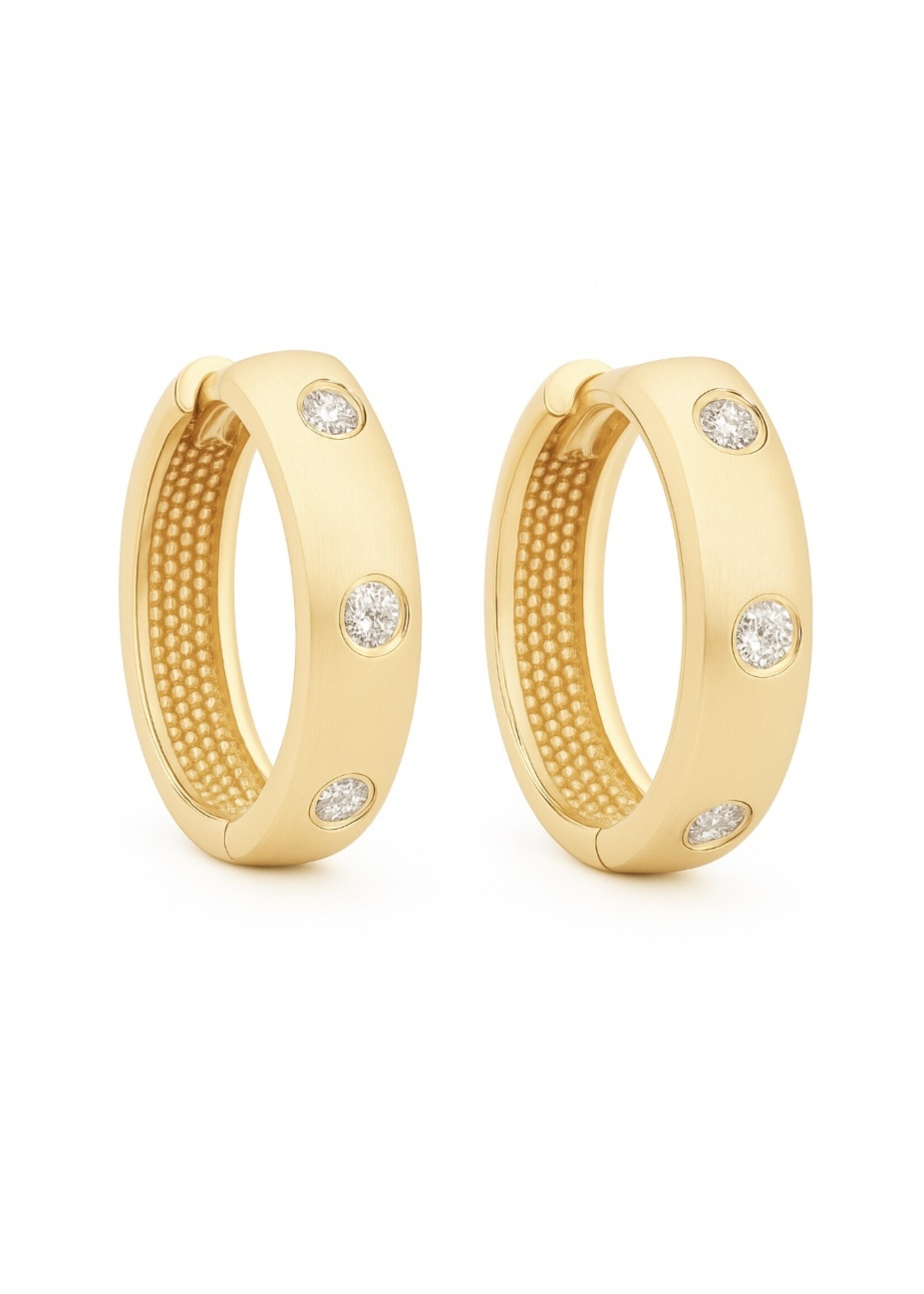 Boucles d'oreilles Huggies large en Or 10K