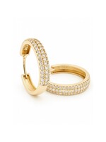 PARÉ Boucles d'oreilles Huggies triple en Or 10K