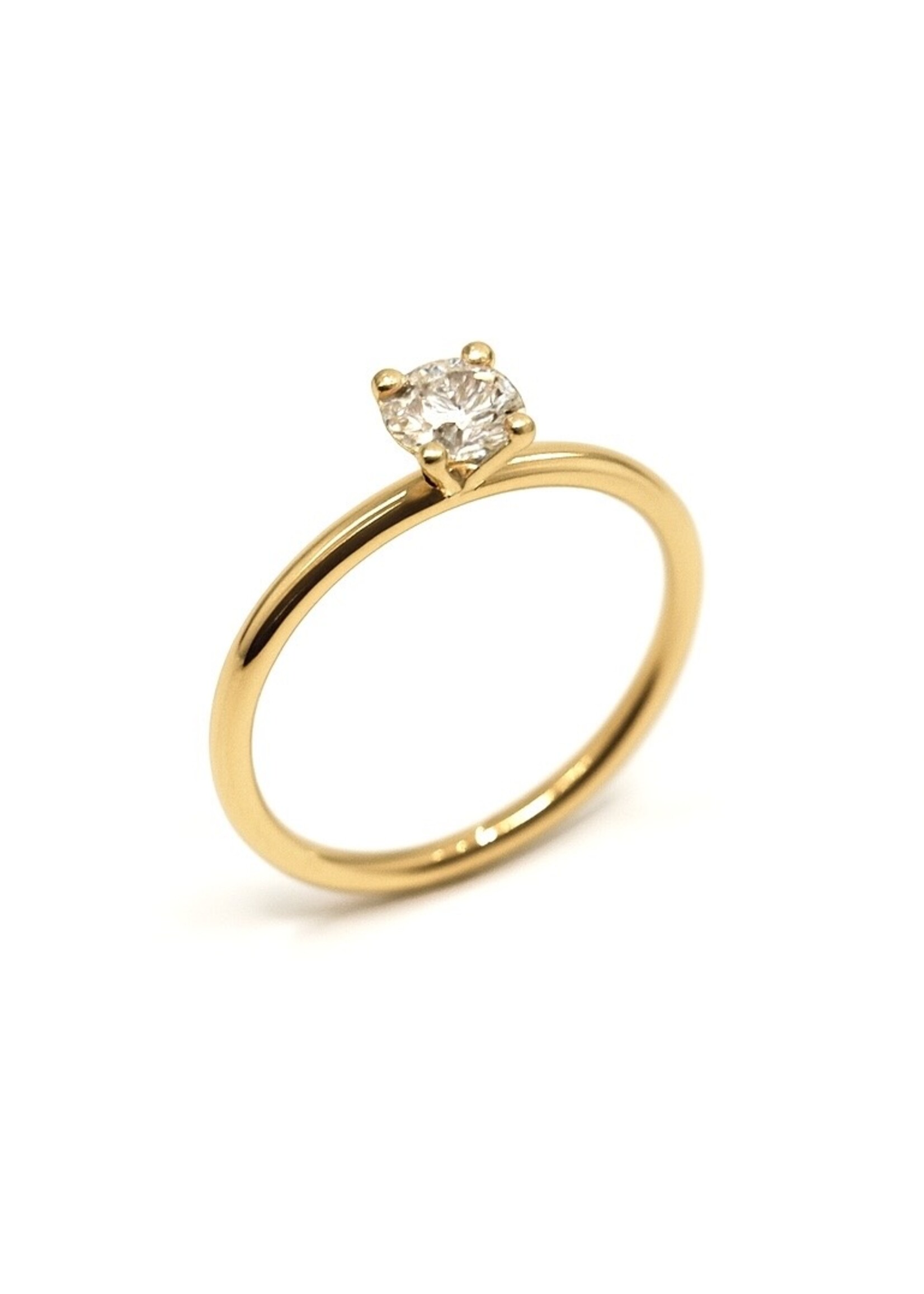 PARÉ Bague solitaire avec diamant Canadien Or 18K