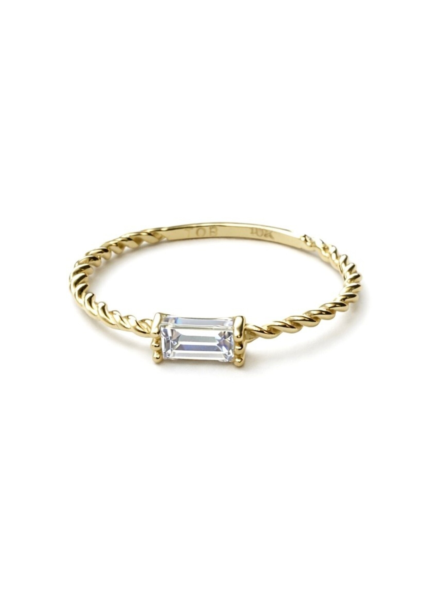 Jonc délicat torsadé en Or 10K