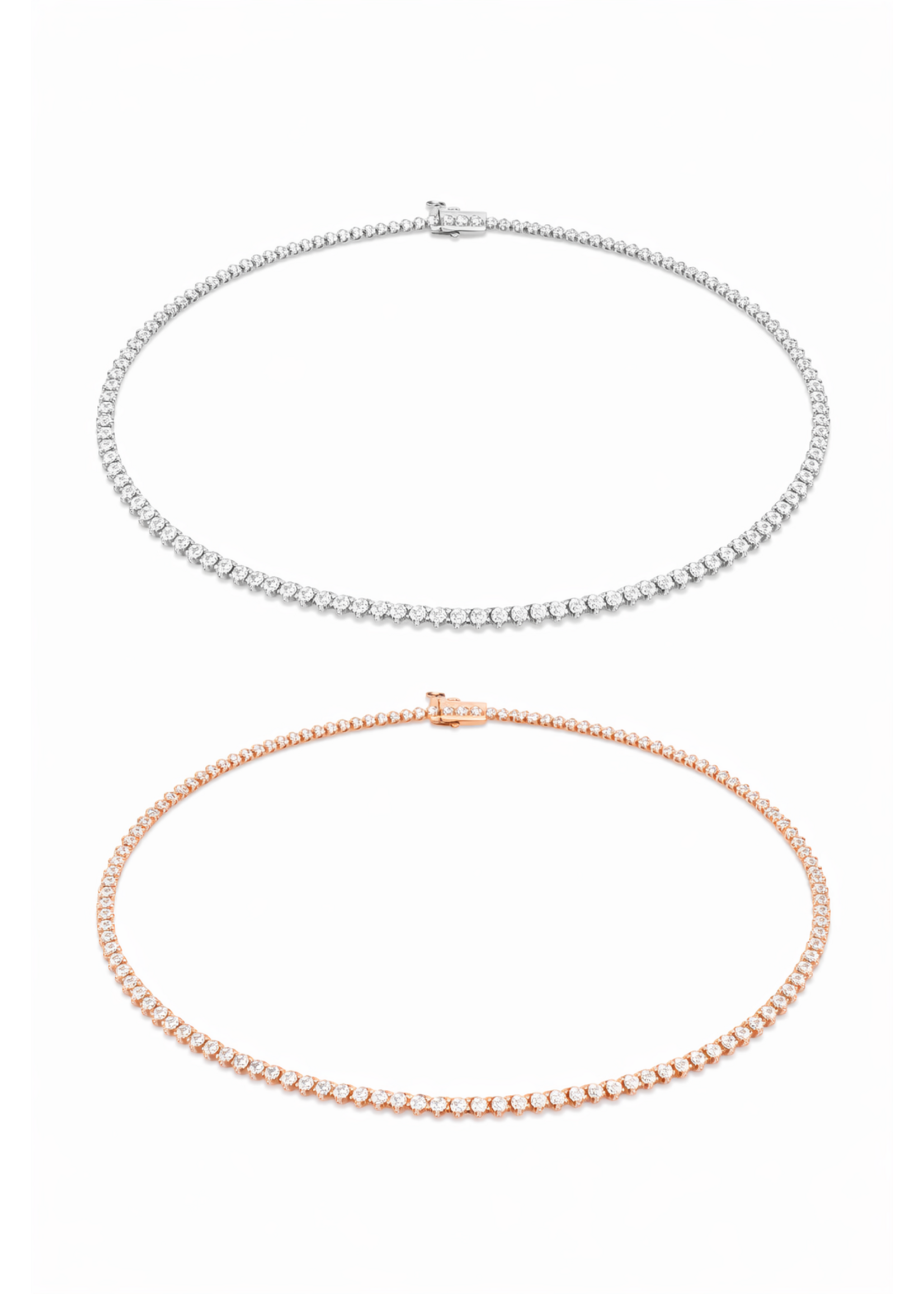 PARÉ Collier tennis  diamant ''Alicia'' en Or massif 14k