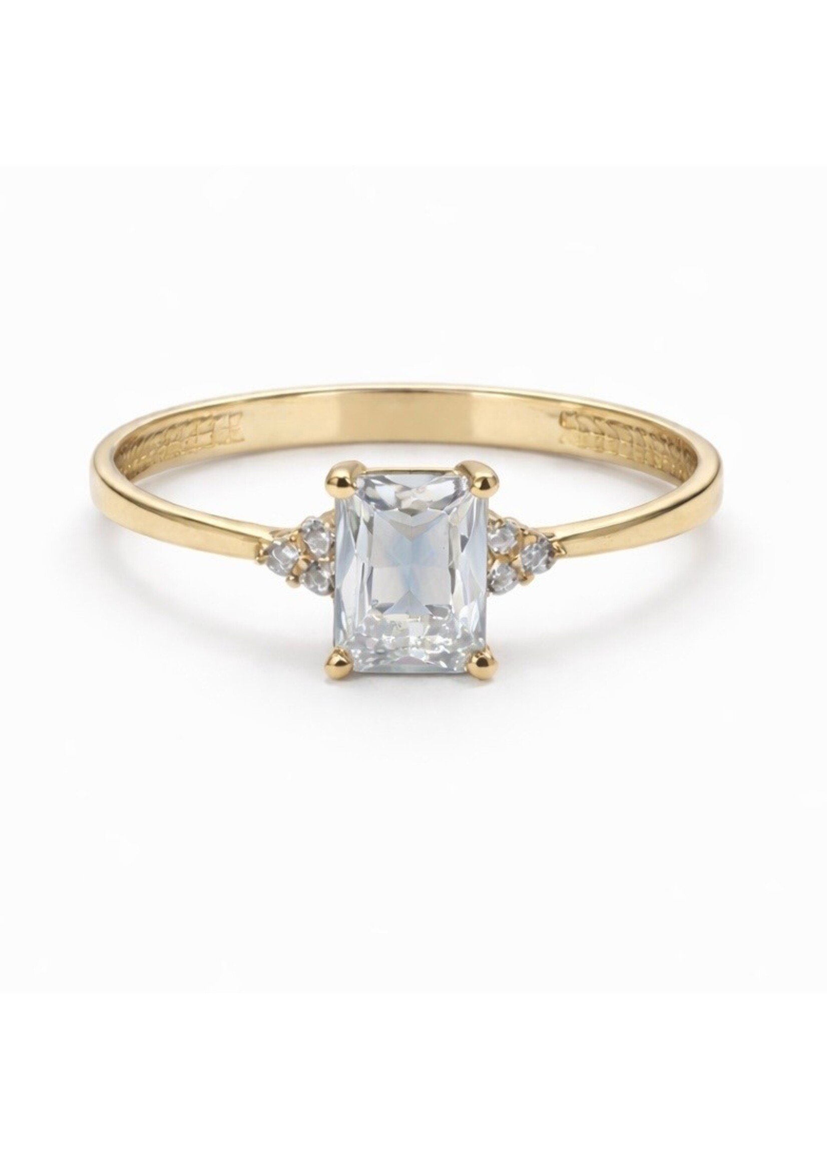 Bague solitaire avec pierre de naissance en Or 10K