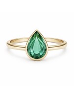 PARÉ Bague solitaire avec Émeraude en  Or 10K