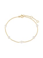 Bracelet forçat en or 10K avec perles d'eau douce