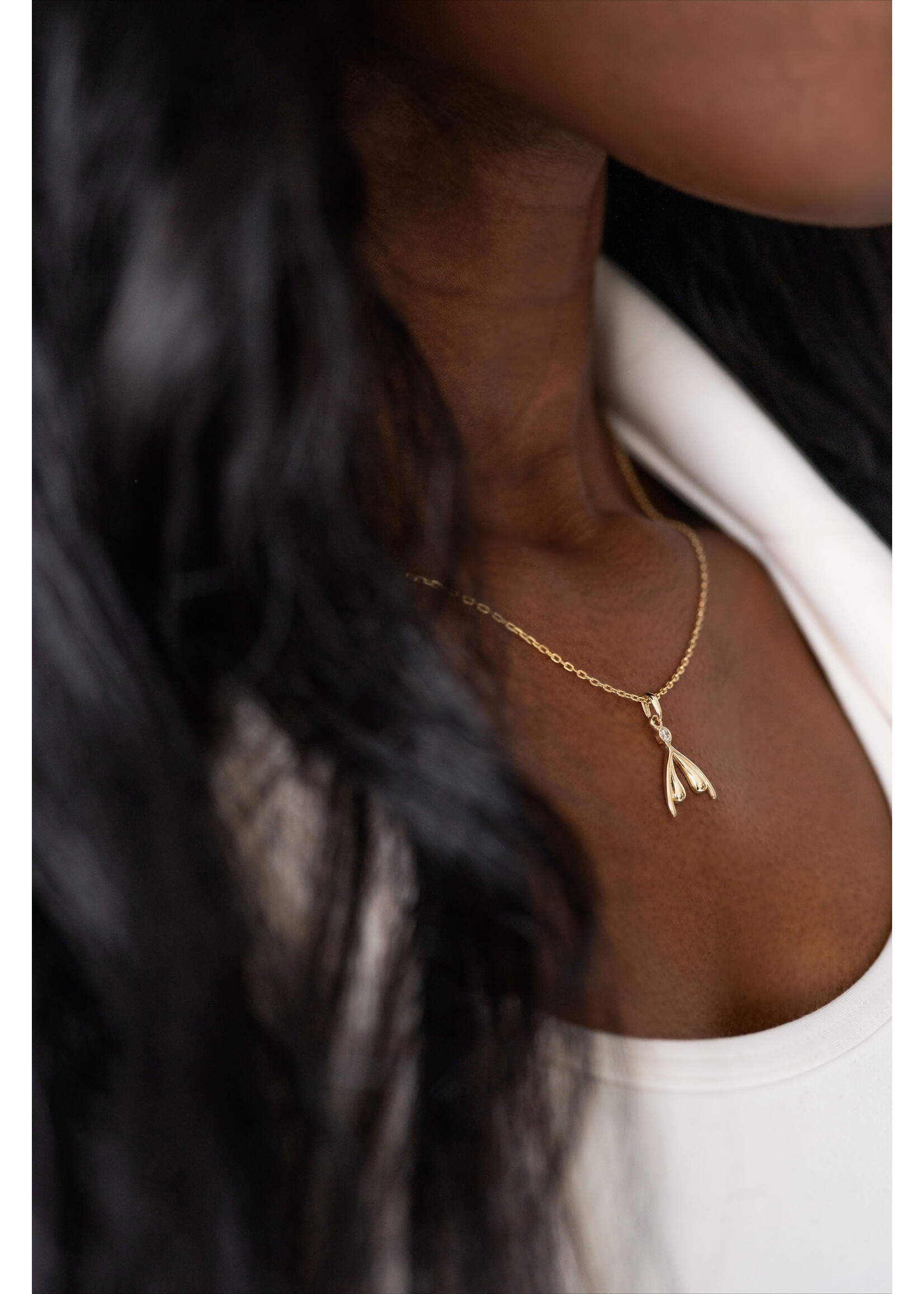 VénÜs «La Kleitoris» Pendentif en Or massif avec diamant recyclé